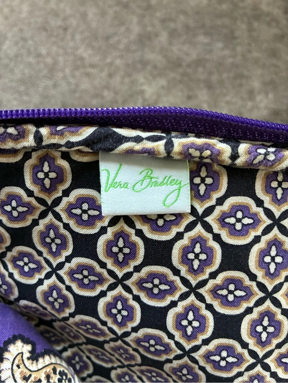 Vera Bradley Simply Soft Laptop/Tablet Case Bag 8.5” Purple Floral Paisley